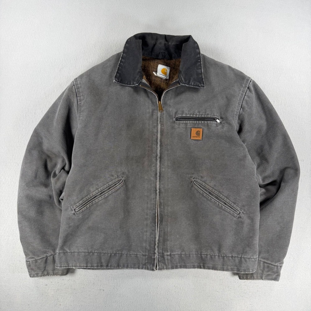 Carhartt Detroit Jacket Charcoal Gray Duck Canvas Blanket Lined J97 PTL Mens M
